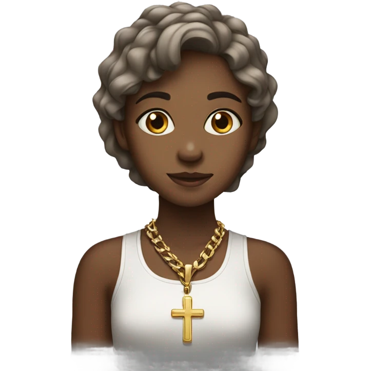 Girl with a cross necklace  emoji