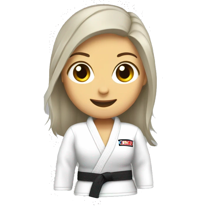 Jiu jitsu female white belt emoji