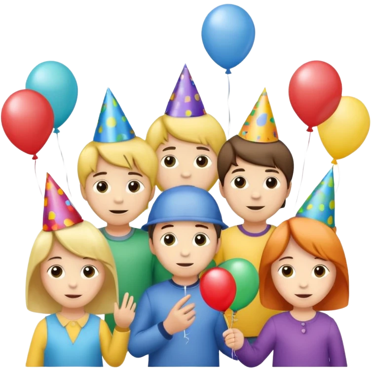 The boys and girl are having a birthday party  emoji