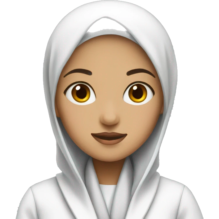 A hijab girl wearing a white coat  emoji