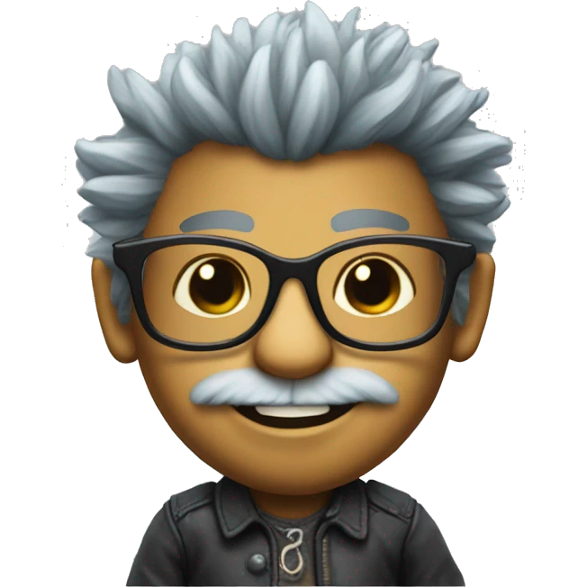 toy troll doll with glasses emoji