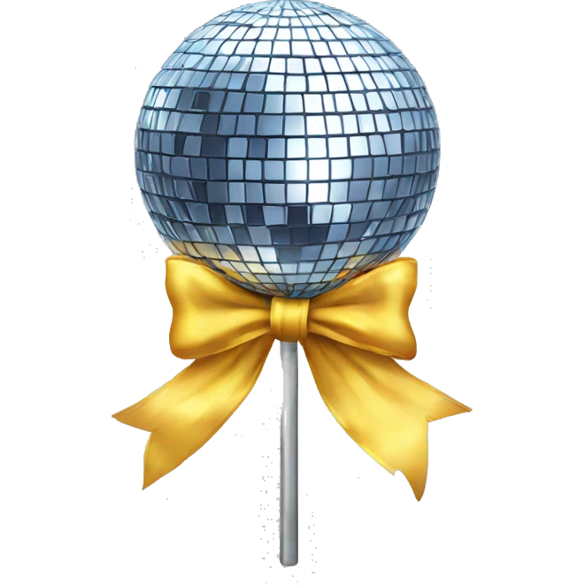 A disco ball with a bow on top emoji