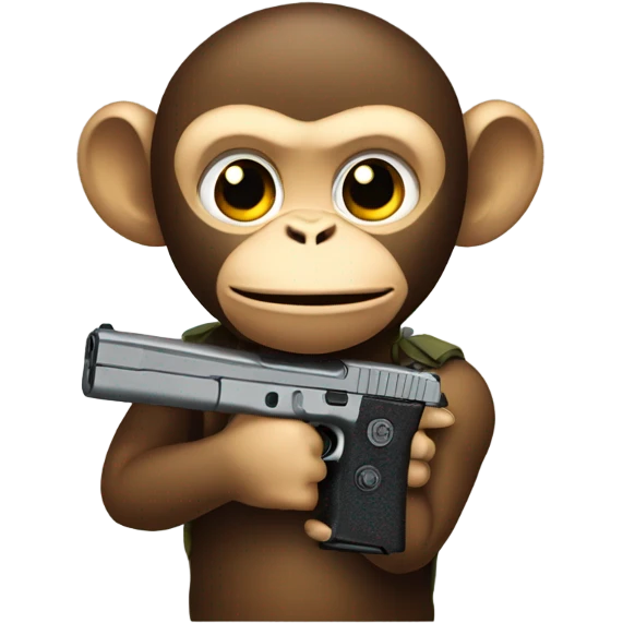Monkey holding a Glock emoji