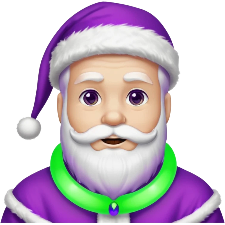 a cool looking santa at a rave with purple and green emoji