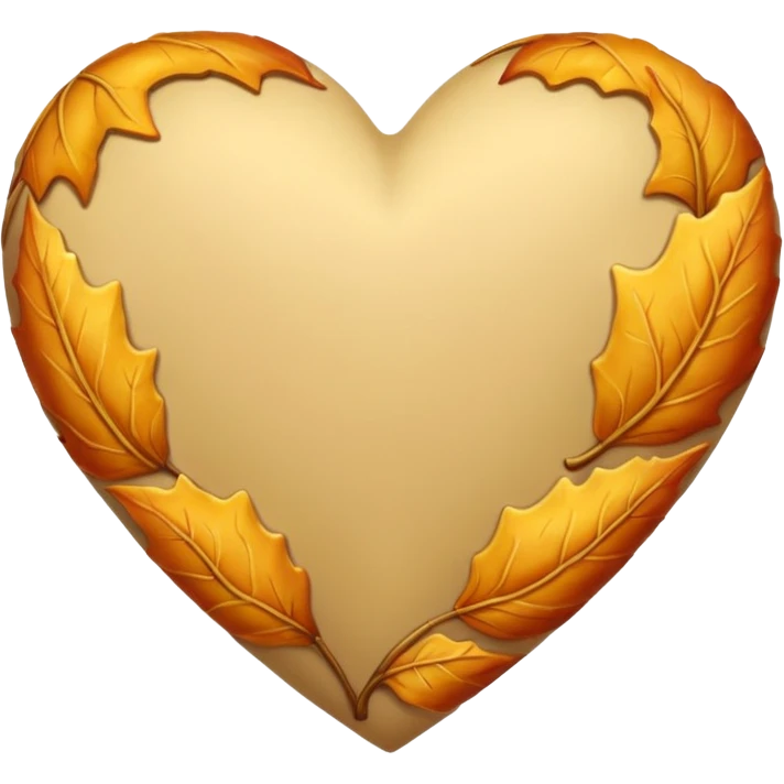 Beige Autumn heart emoji