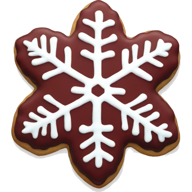 dark red and white snowflake Christmas cookies emoji