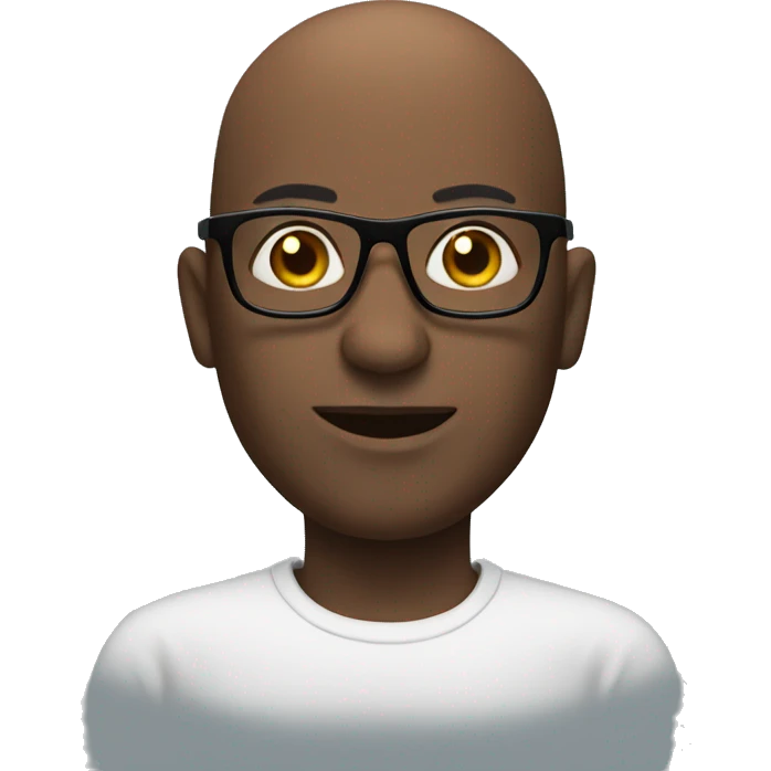 Bald Blackman with glasses  emoji