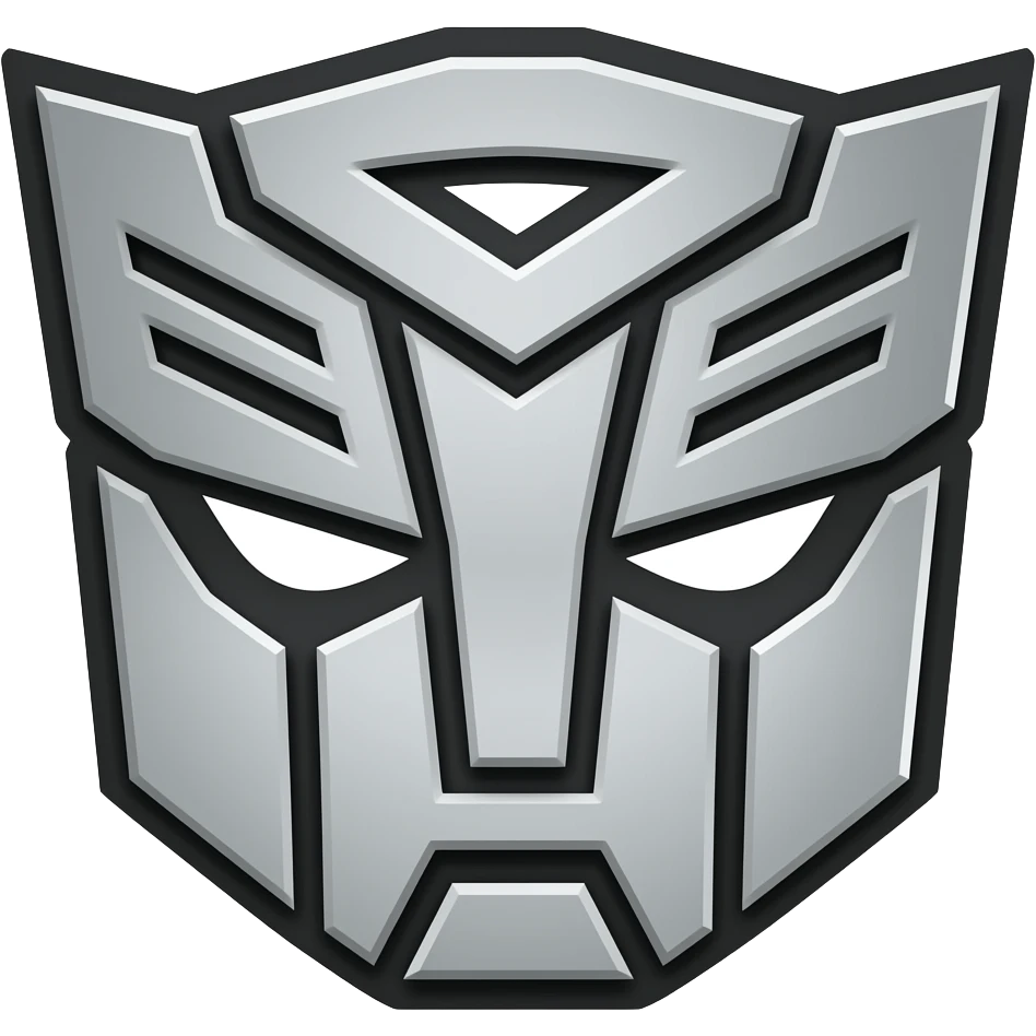silver fox face emoji as decepticon logo emoji