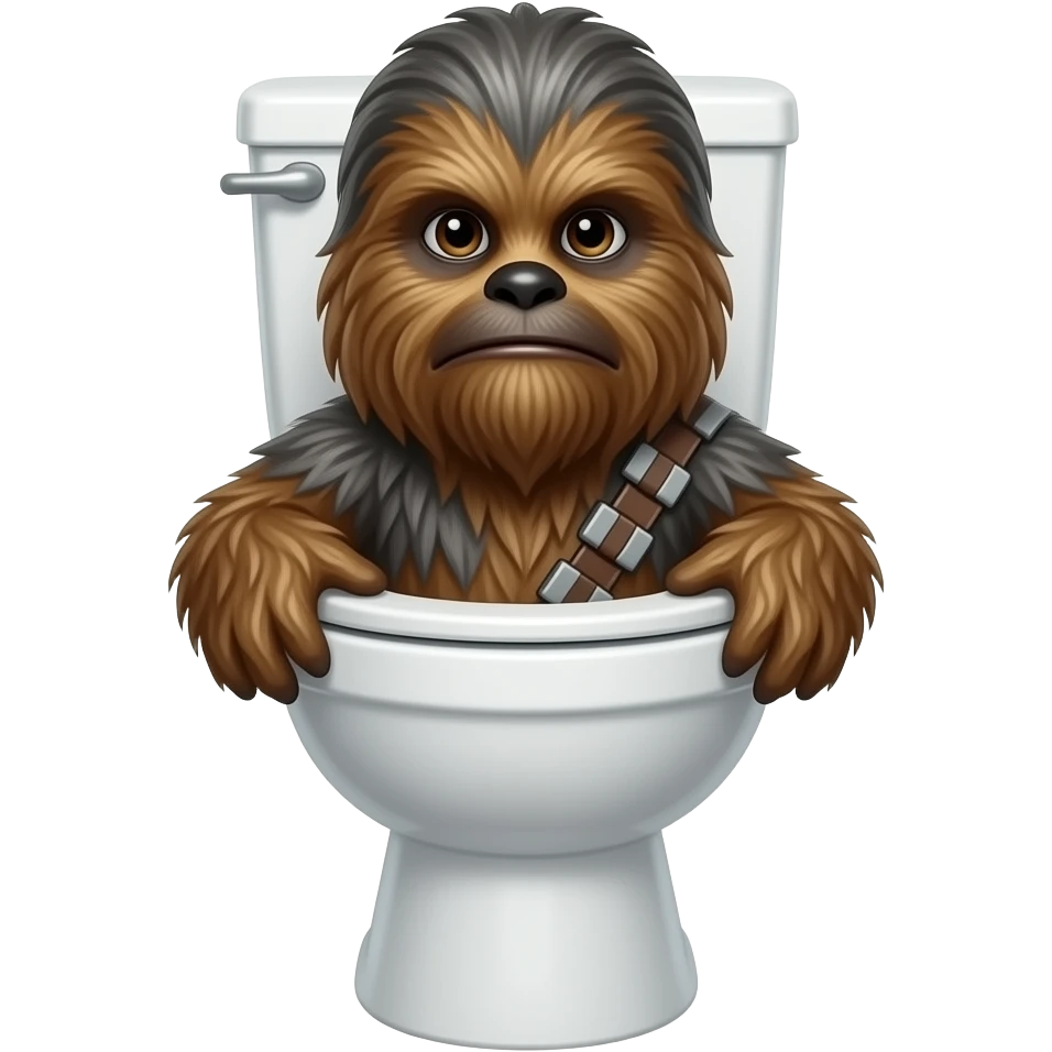 wookiee coming out a toilet like the skibidi toilet meme emoji