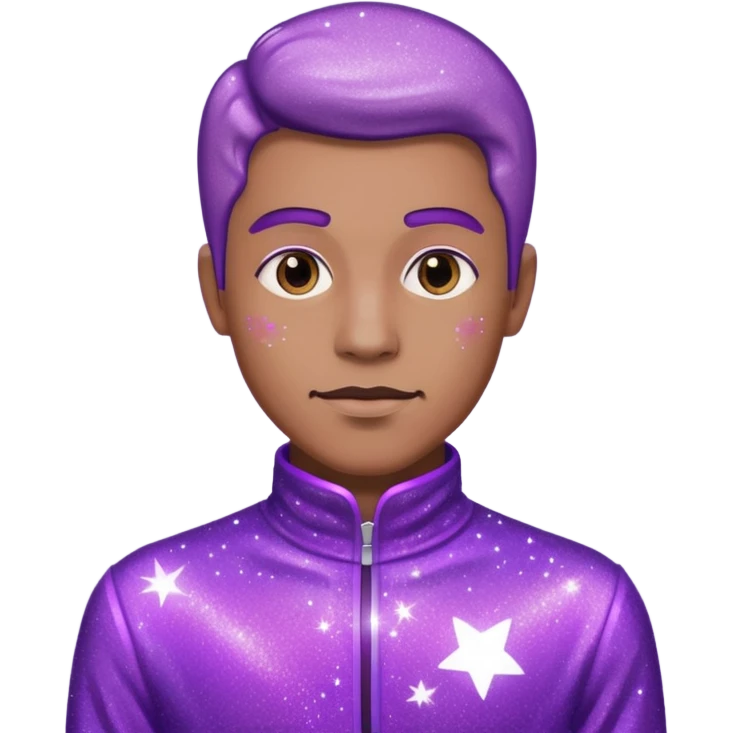 man office supervisor wearing glitter purple glittery clothes emoji
