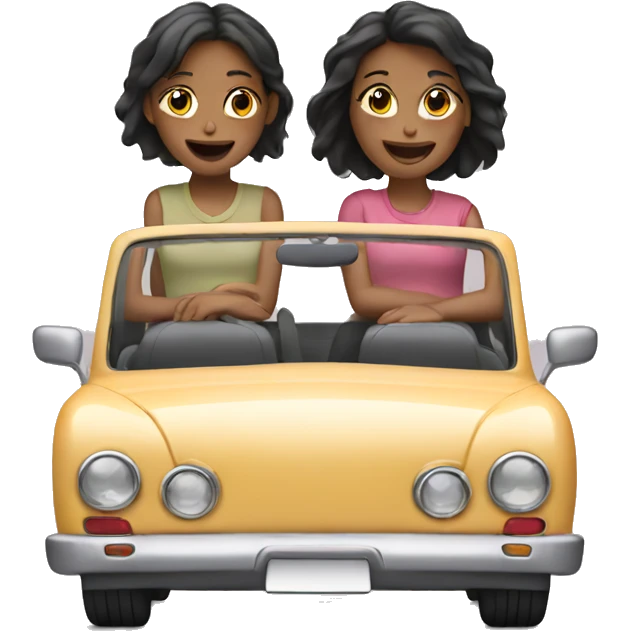 two girls in a car emoji