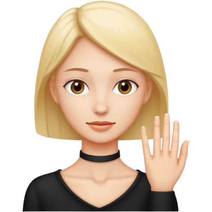 Hand around neck emoji