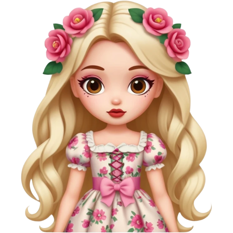 pretty bratz baddie, cottagecore style emoji