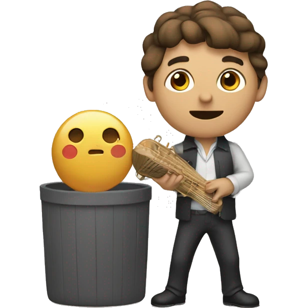 cartoon man holding a cantarito emoji