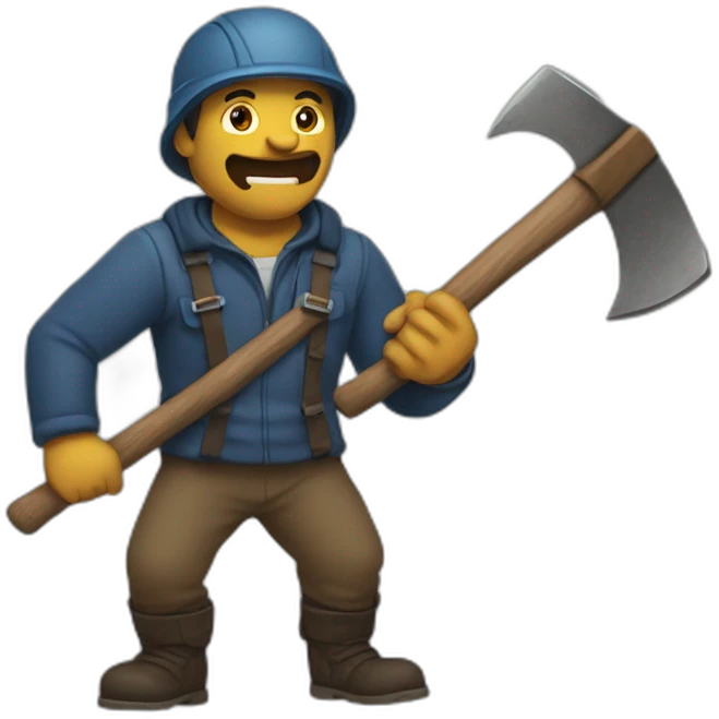 A man with an ax in his hand emoji