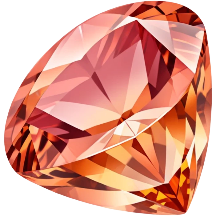 Padparadscha sapphire gemstone with unique salmon pink-orange color and brilliant facets emoji