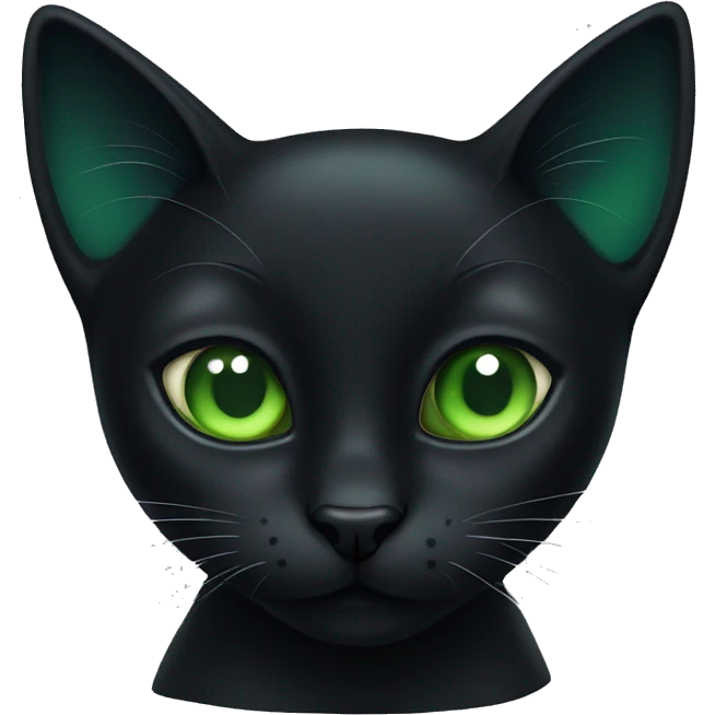 black cat with green eyes emoji