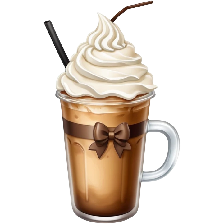 Iced coffe with a bow  emoji