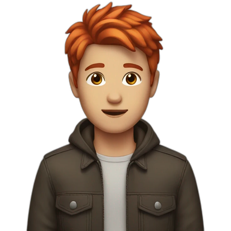 boyy with red hair and brown eyes emoji