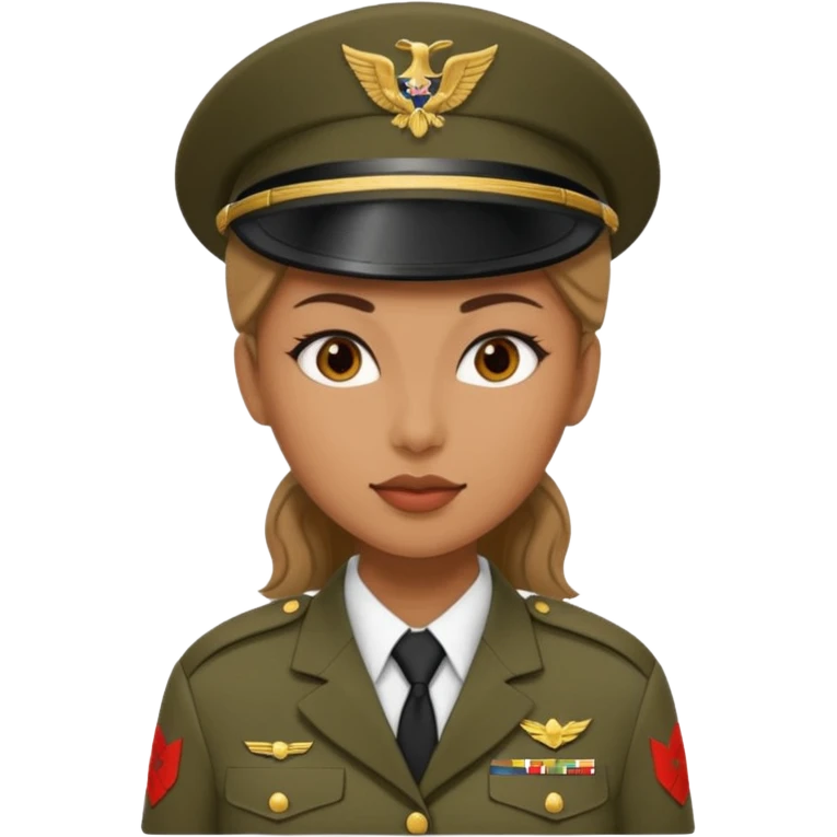 women Soldier without wearing cap emoji