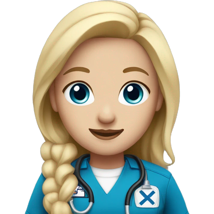 Female EMT with blue eyes and blonde hair emoji