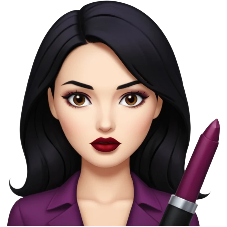 “Emoji girl, femme fatale, black hair. megan fox vibes emoji