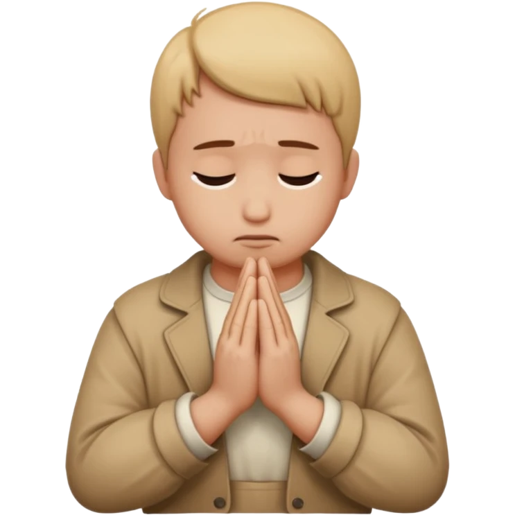 a sad face praying emoji