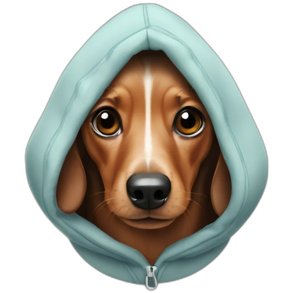 Sausage dog with a hoodie emoji