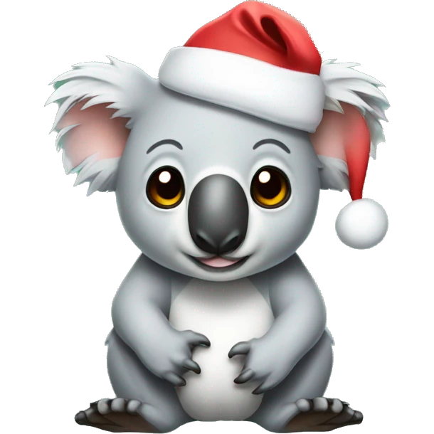 Koala with a Santa hat emoji