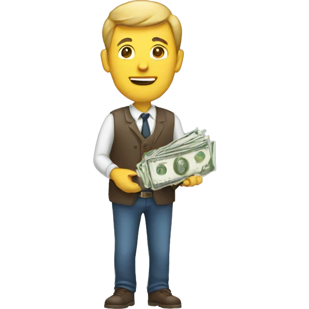 Man holding money emoji