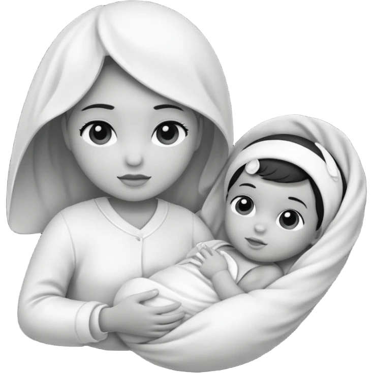 Newborn B&W with female emoji