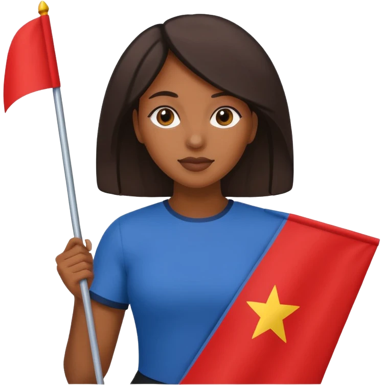 flat Flag holder black woman emoji