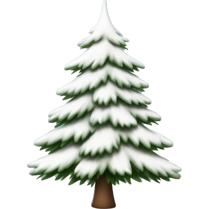  actual white fir christmas tree isolated.  emoji