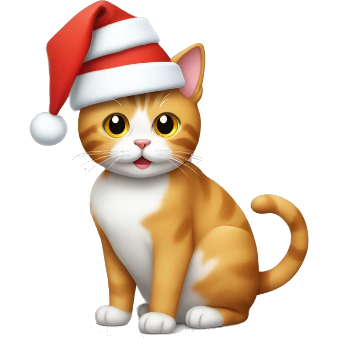 Cat with christmas hat  emoji