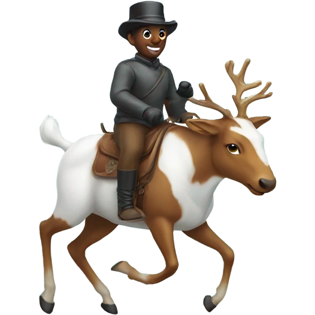 Snowman riding reigndeer  emoji