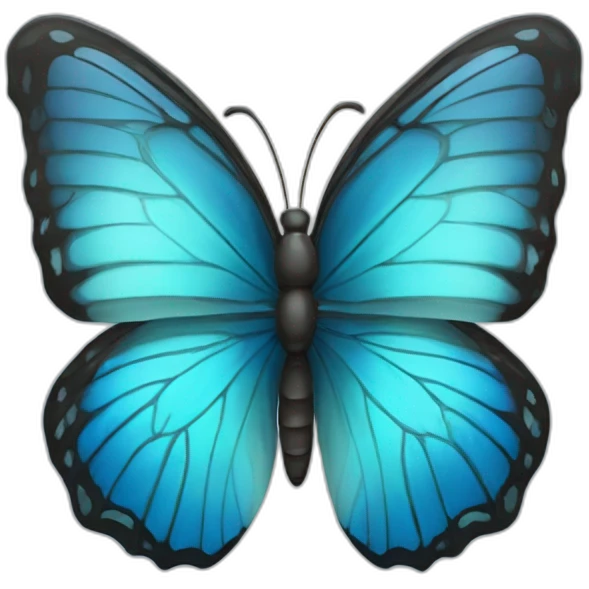 blue butterfly breaking out of crysalis emoji