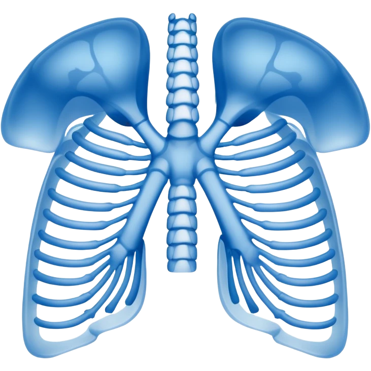 ribs that is in an xray format make it blue and white blue backround and white ribs  emoji