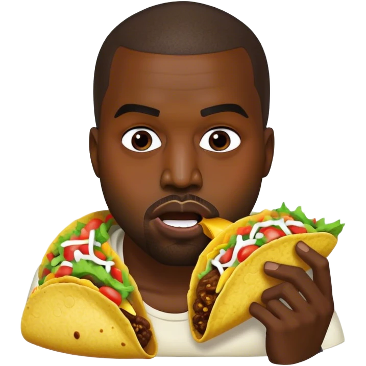 kanye west eating a taco emoji