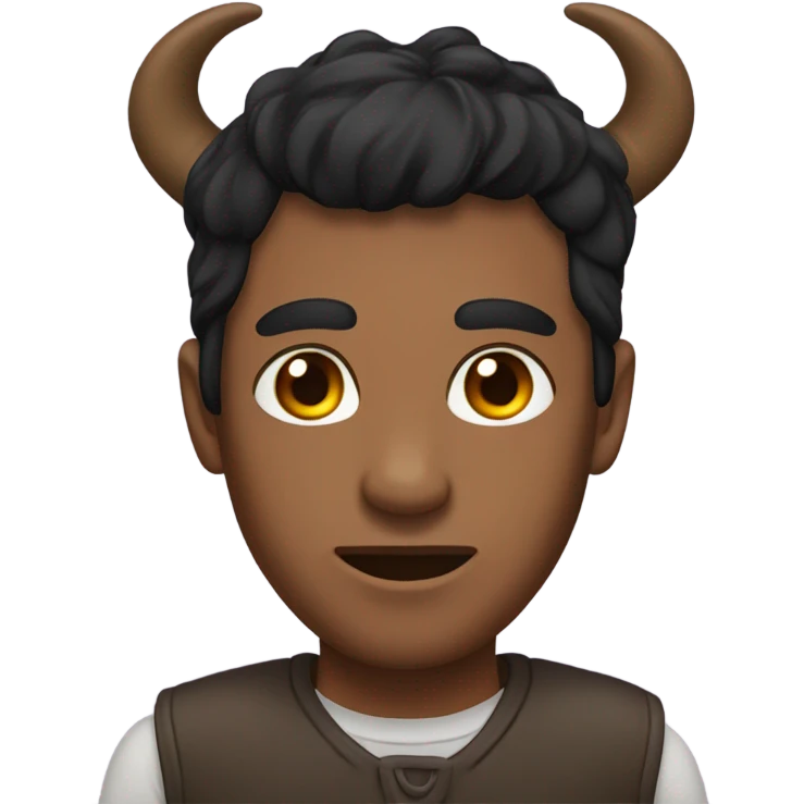 Make some horns in q brown dude with black hair  emoji