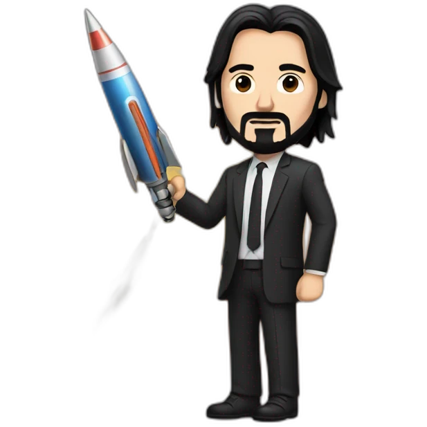 John wick with a rocket emoji