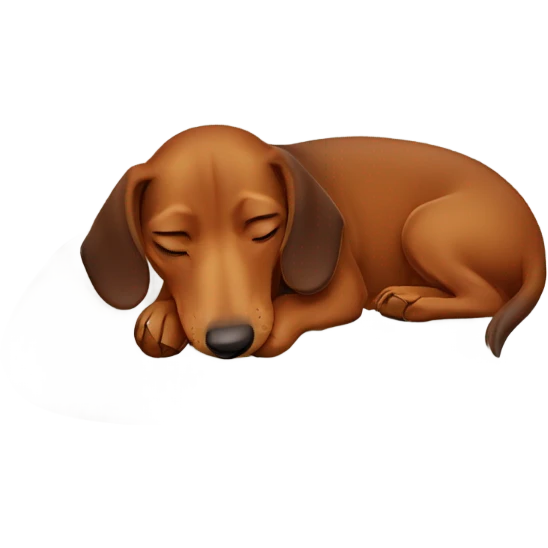 Brown Dachshund sleeping emoji
