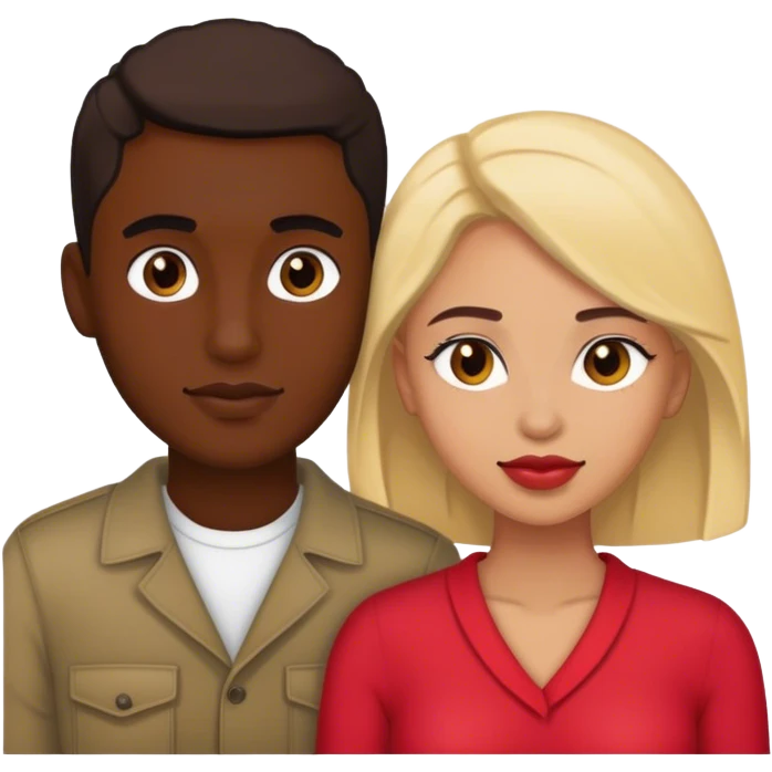 white girlfriend with black boyfriend emoji