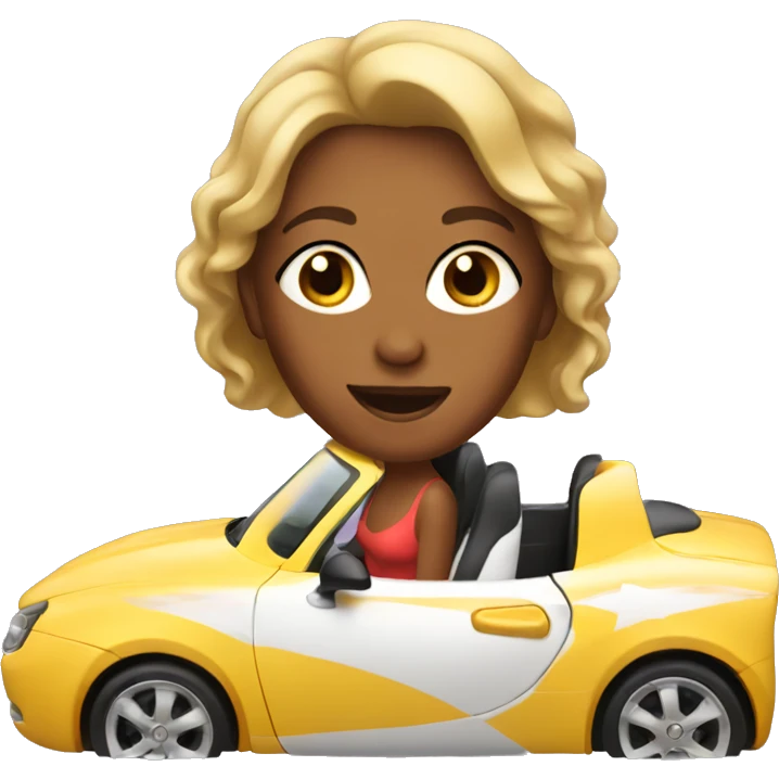 Lady in a sports car emoji