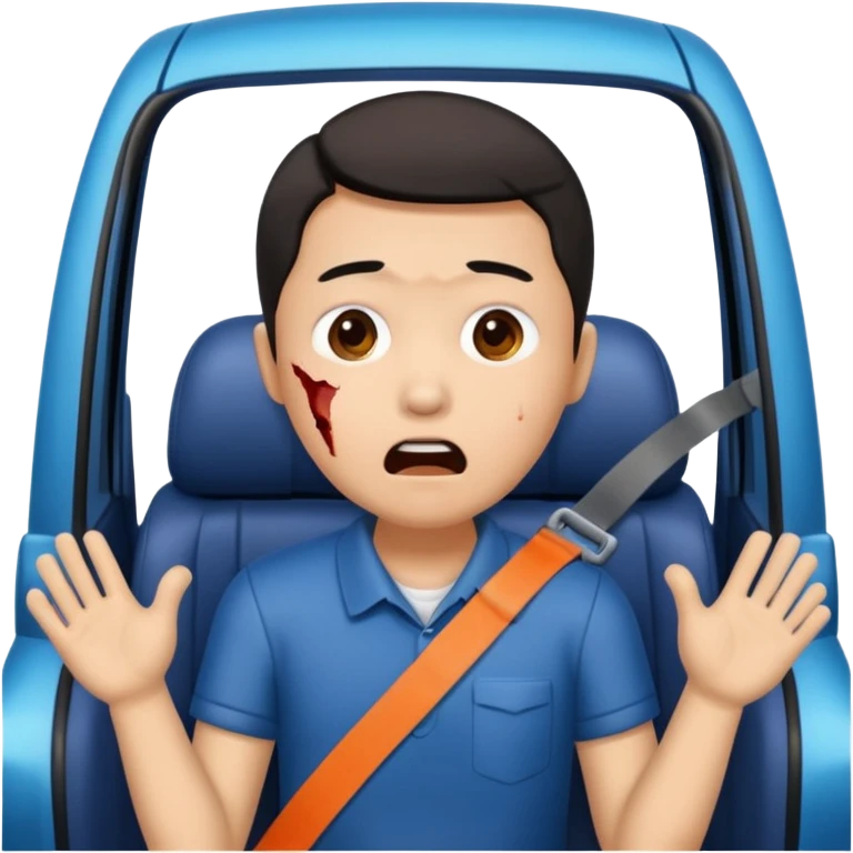 Chinese driver in accident emoji