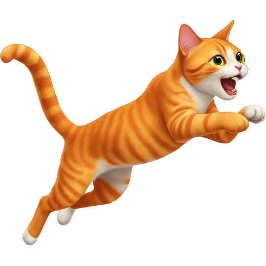 Orange cat jumping up emoji
