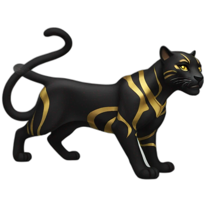Yellow and black Panther  emoji