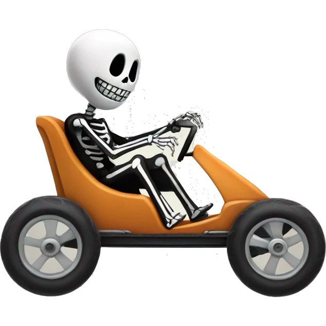 Jack Skeleton riding a go cart emoji