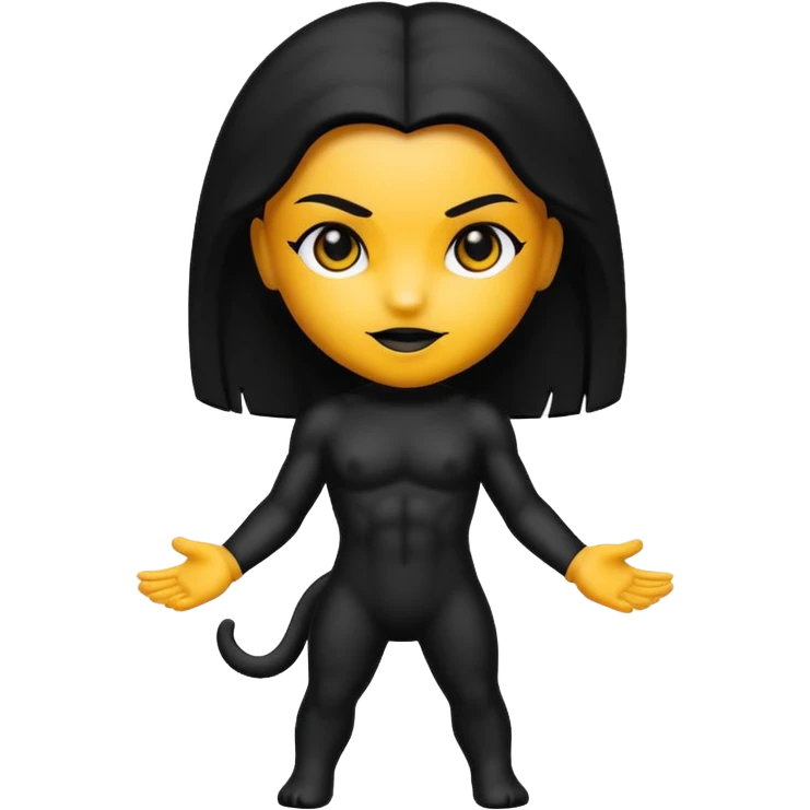 Pantera negra cuerpo pequeña tipo whatsapp silueta sencilla sin cara emoji