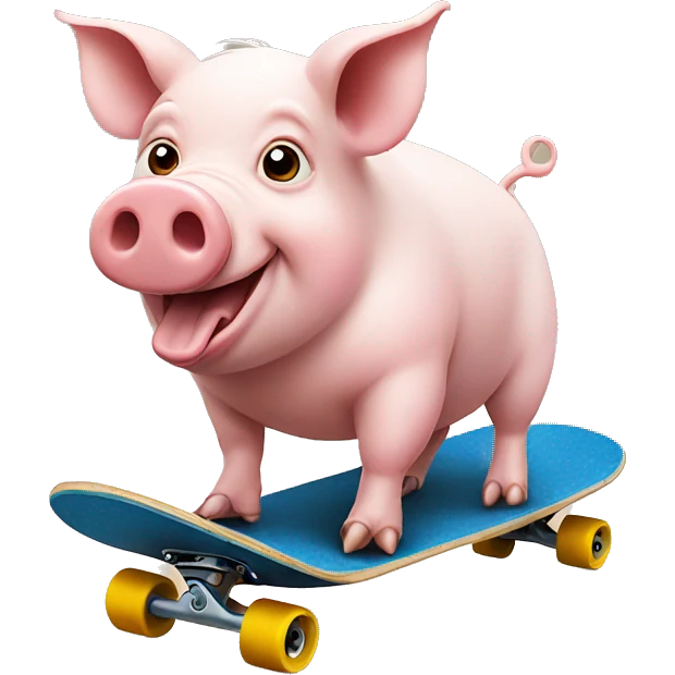 Pig on a skateboard  emoji