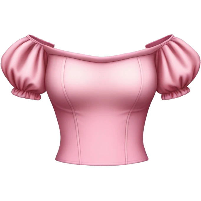 Realistic pink puffy off shoulder top, isolated emoji